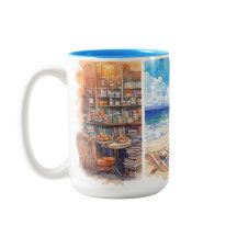 Aquarell-Buchliebhaber-Tasse, gemütliches Geschenk