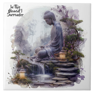 Aquarell Buddha Surrender Keramik Tile Fliese