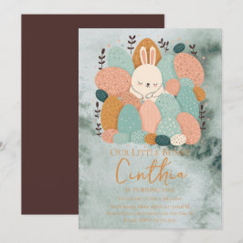 Aquarell Bunny Oaster Pastel Green Geburtstag Invi Einladung