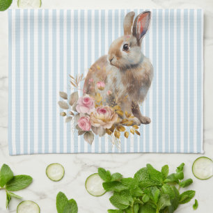 Aquarell Bunny Rose Küchentücher