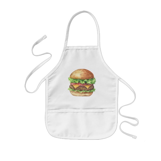 Aquarell-Burger Kinderschürze (Vorne)