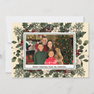 Aquarell-Buttercreme-Gelb-Foto-Weihnachtskarte Einladung