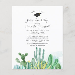 Aquarell Cacti Abschluss 2025 Party Einladung