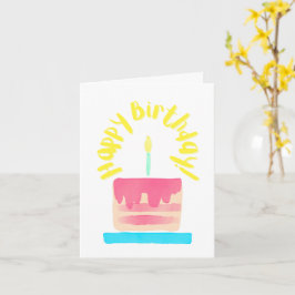Aquarell-Cake-Klapp-Geburtstagskarte Karte