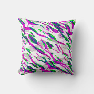 Aquarell Camouflage Design. Abstrakt Safari Tile Kissen