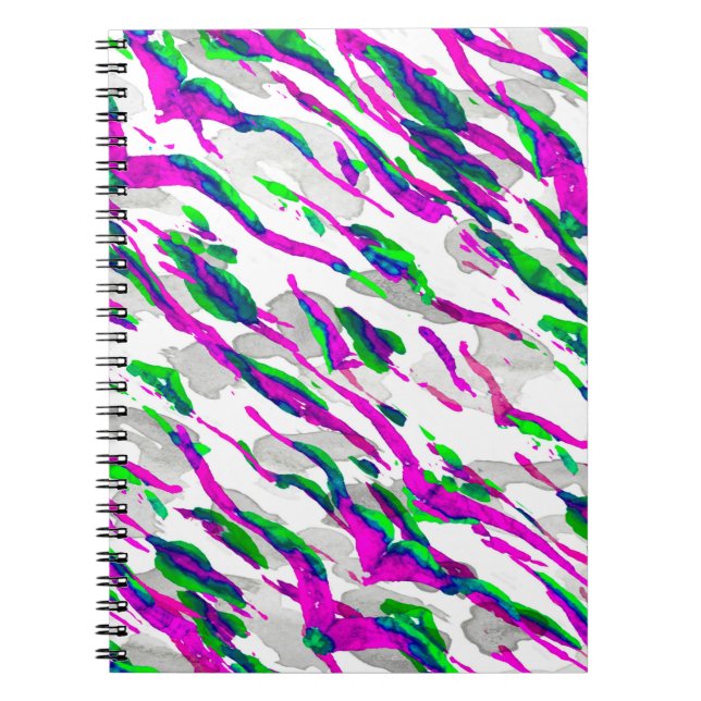 Aquarell Camouflage Design. Abstrakt Safari Tile Notizblock (Vorderseite)