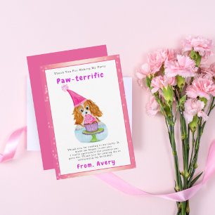 Aquarell Cavalier King Charles Cupcake Geburtstag  Dankeskarte