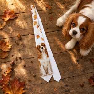 Aquarell Cavalier King Charles Spaniel Herbst Krawatte