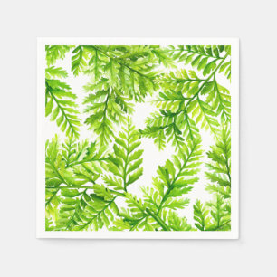Aquarell Chartreuse Grünes Farne Muster Hochzeit Serviette