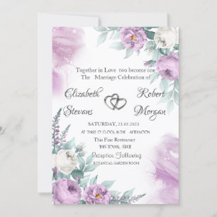 Aquarell Chic Violette Rosen Einladung