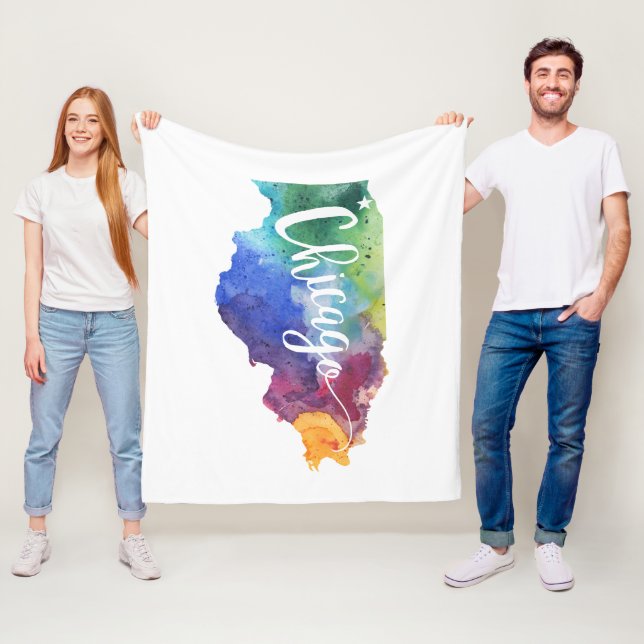 Aquarell Chicago Fleecedecke (Beispiel)