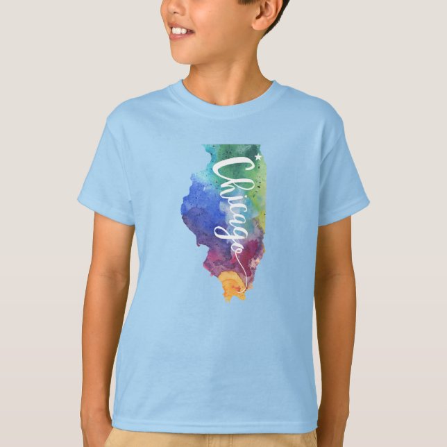 Aquarell Chicago T-Shirt (Vorderseite)