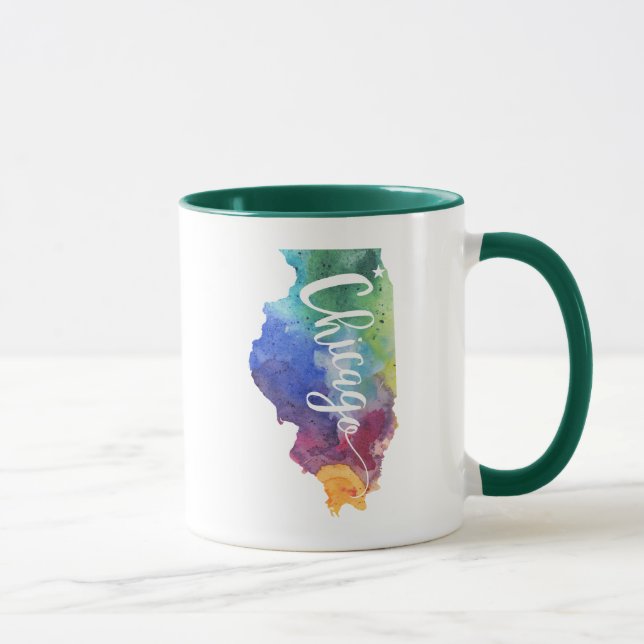 Aquarell Chicago Tasse (Rechts)