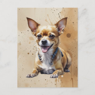 Aquarell Chihuahua, Haustier Hund Tier Postkarte