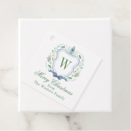 Aquarell Chinoiserie Ginger Jar Monogram Wappen Geschenkanhänger