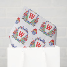 Aquarell-Chinoiserie-Nussknacker-Monogrammwappen