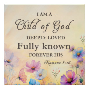 Aquarell Christliche Wildblumen Wandkunst-Druck Poster