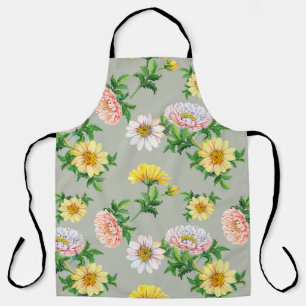 Aquarell-Chrysanthemen, nahtloses Blumenmuster Schürze