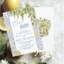 Aquarell Ciao bambino Zitronen Babyparty