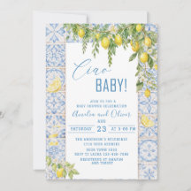 Aquarell Ciao bambino Zitronen Babyparty