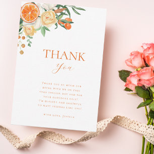 Aquarell Citrus Floral Brautparty Vielen Dank Dankeskarte