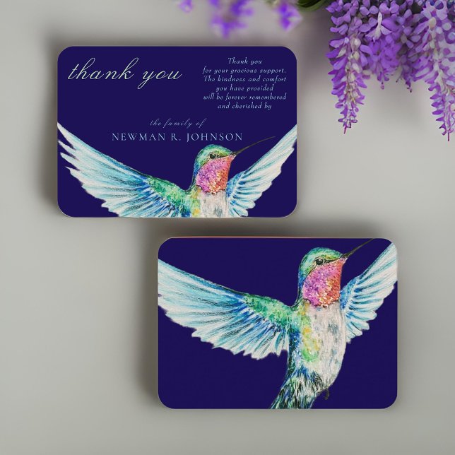 Aquarell Classic Hummingbird Memorial Vielen Dank Mitteilungskarte (Von Creator hochgeladen)