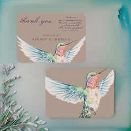 Aquarell Classic Hummingbird Memorial Vielen Dank Mitteilungskarte