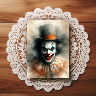 Aquarell-Clown, der in deine Seele starrt Postkarte