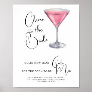 Aquarell-Cocktail-Brautjunggesellinnenabschied Wie Poster
