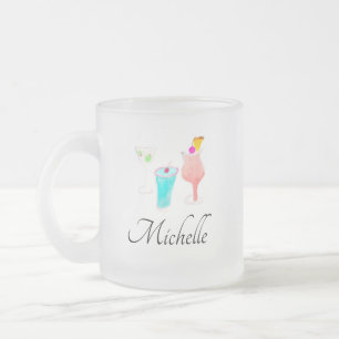 Aquarell-Cocktail-Margarita-Muster Name Mattglastasse