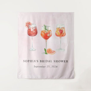 Aquarell-Cocktailparty-Brautjunggesellinnenabschie Wandteppich