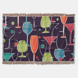 Aquarell-Cocktails, farbenfrohes Vintage-Muster. Decke