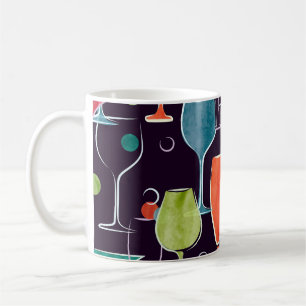 Aquarell-Cocktails, farbenfrohes Vintage-Muster. Kaffeetasse