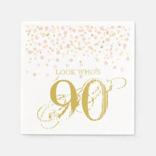 Aquarell Confetti Look Wer ist 90 Elegant Geburtst Serviette