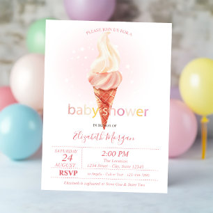 Aquarell Coole Eiscreme Punkte Babyparty Einladung