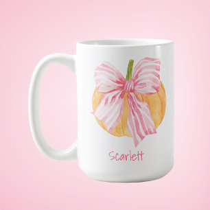 Aquarell-Coquette-Schleifen-Kürbis-Kaffeetasse Kaffeetasse