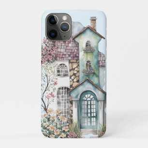 Aquarell Cottage Dachziegelverzierungen Fensterpfo Case-Mate iPhone Hülle