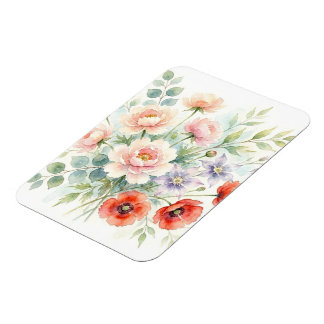 Aquarell Cottage-Garten-Wildblumenstrauß Magnet