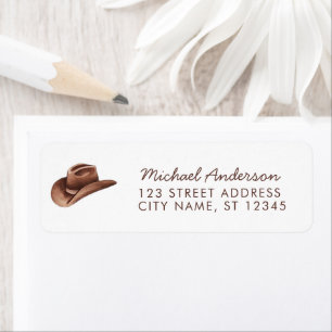 Aquarell-Cowboy-Western-Rücksendeadresse
