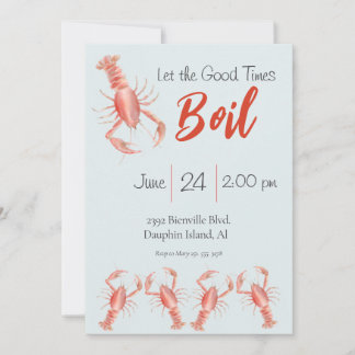 Aquarell-Crawfish-Kochfest Einladung