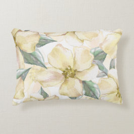 Aquarell-Creme-Blume - Neutrale Blüte Dekokissen