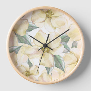 Aquarell-Creme-Blume - Neutrale Blüte Uhr