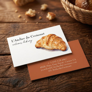 Aquarell-Croissant-Artisan-Bäckerei-Pâtissier Visitenkarte