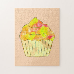Aquarell-Cupcake-Malerei Puzzle