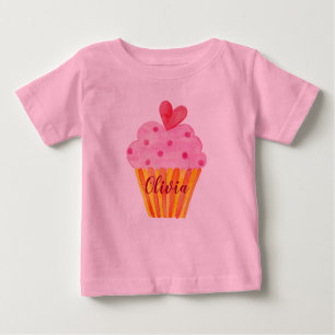 Aquarell Cupcake pink Jegliches Alter Geburtstagsm Baby T-shirt