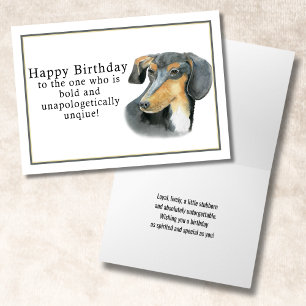Aquarell-Dachshund Alles Gute zum Geburtstag Karte