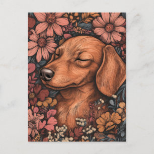 Aquarell-Dachshund-Postkarte Postkarte