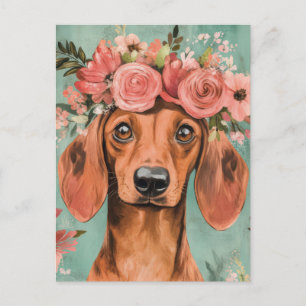 Aquarell-Dachshund-Postkarte Postkarte