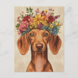 Aquarell-Dachshund-Postkarte Postkarte
