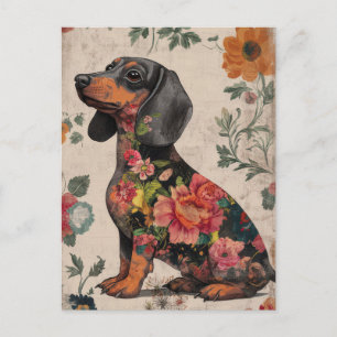 Aquarell-Dachshund-Postkarte  Postkarte